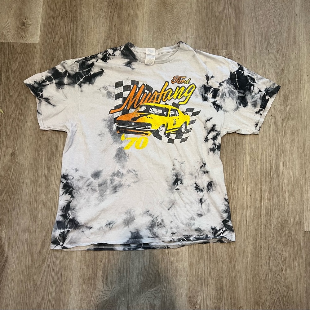 Delta Vintage 1970 Ford Mustang Checkered Flag Tshirt Size XL